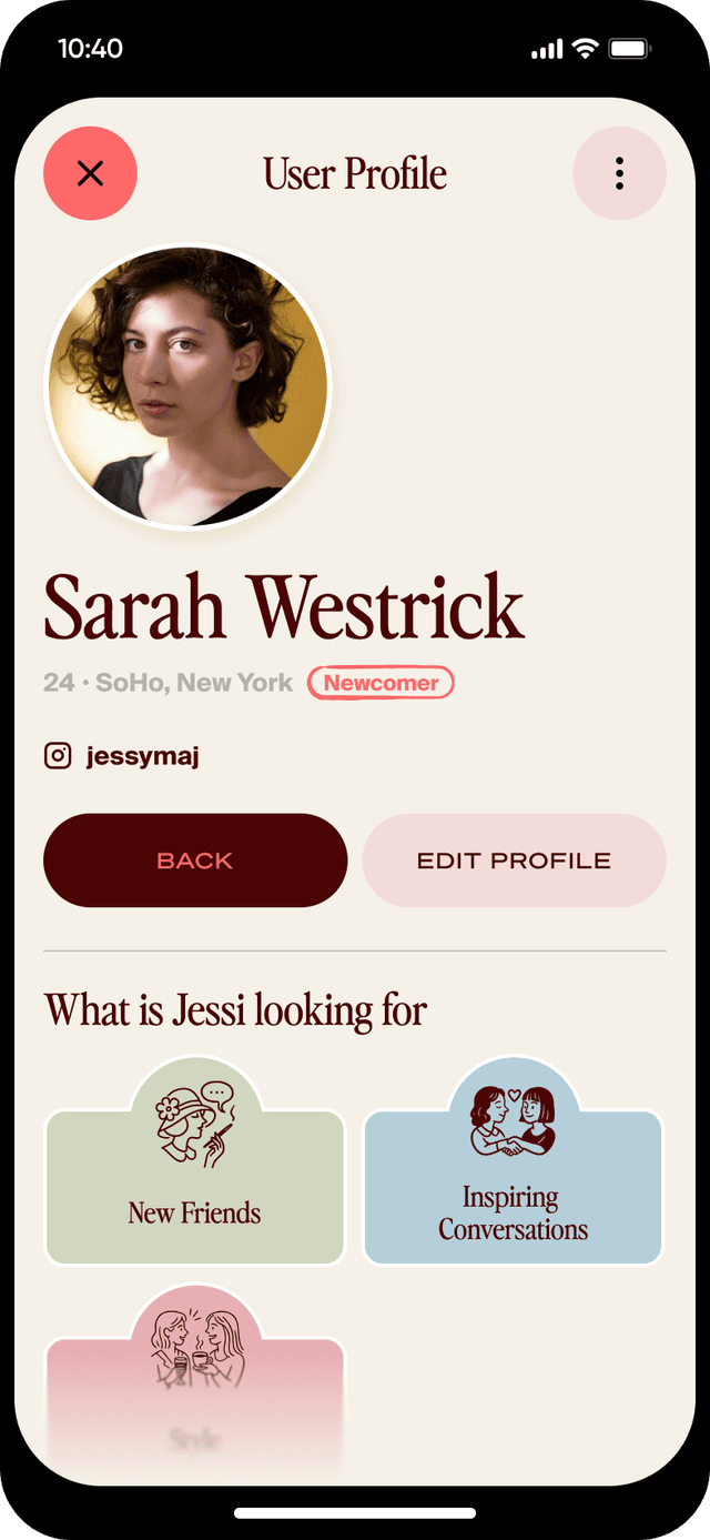 SocialReserv App Screen 2